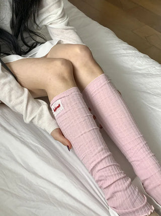 Sally Made Frill Lettering Patch Long Leg Warmers