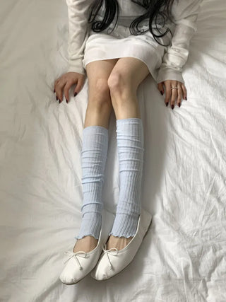 Sally Made Frill Lettering Patch Long Leg Warmers