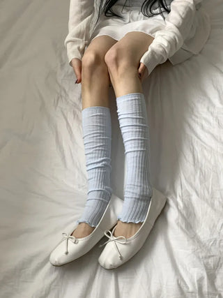 Sally Made Frill Lettering Patch Long Leg Warmers