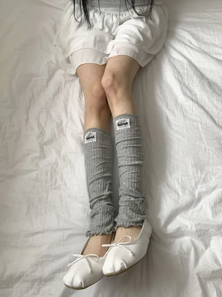 Sally Made Frill Lettering Patch Long Leg Warmers
