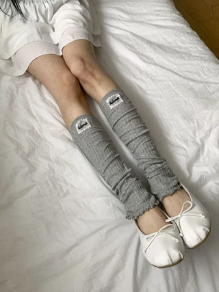Sally Made Frill Lettering Patch Long Leg Warmers