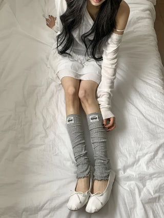 Sally Made Frill Lettering Patch Long Leg Warmers