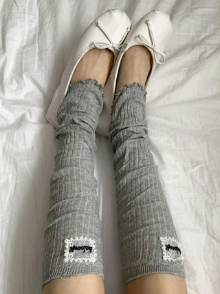 Sally Made Frill Lettering Patch Long Leg Warmers