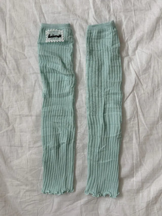 Sally Made Frill Lettering Patch Long Leg Warmers