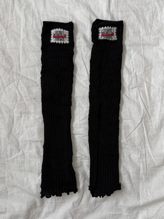 Sally Made Frill Lettering Patch Long Leg Warmers