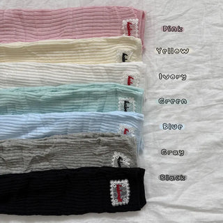 Sally Made Frill Lettering Patch Long Leg Warmers