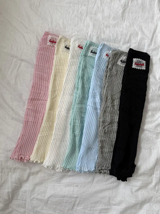 Sally Made Frill Lettering Patch Long Leg Warmers