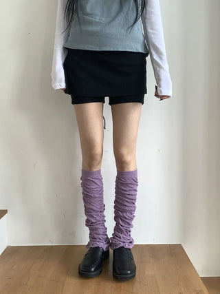 Drift Shirring Side Frill Long Leg Warmers