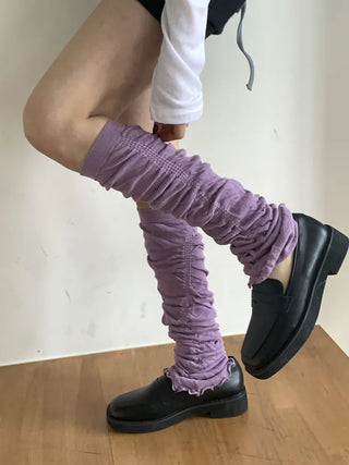 Drift Shirring Side Frill Long Leg Warmers