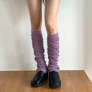 Drift Shirring Side Frill Long Leg Warmers