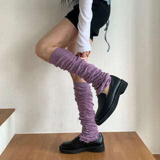 Drift Shirring Side Frill Long Leg Warmers