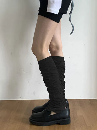 Drift Shirring Side Frill Long Leg Warmers