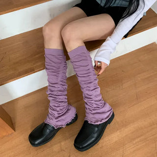 Drift Shirring Side Frill Long Leg Warmers