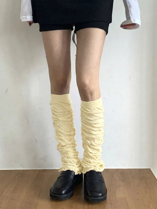 Drift Shirring Side Frill Long Leg Warmers