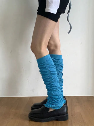 Drift Shirring Side Frill Long Leg Warmers