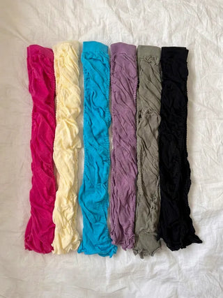 Drift Shirring Side Frill Long Leg Warmers