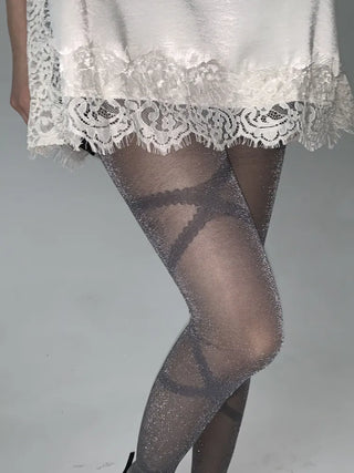 Ray-X Pearl Pattern Glitter Pantyhose