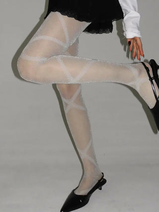 Ray-X Pearl Pattern Glitter Pantyhose