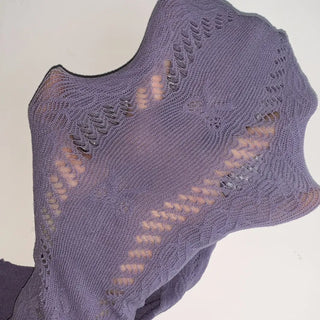 Ribbon Cable Pattern Color Mesh Waist Pantyhose