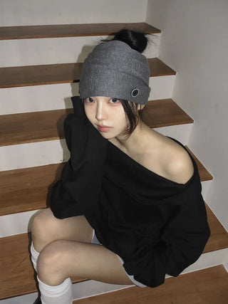 Two-way Button Twist Headband Bandana Beanie Hat