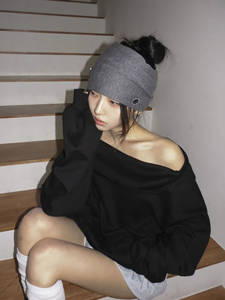 Two-way Button Twist Headband Bandana Beanie Hat