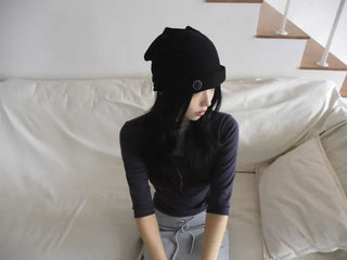 Two-way Button Twist Headband Bandana Beanie Hat