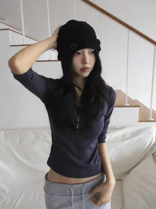 Two-way Button Twist Headband Bandana Beanie Hat
