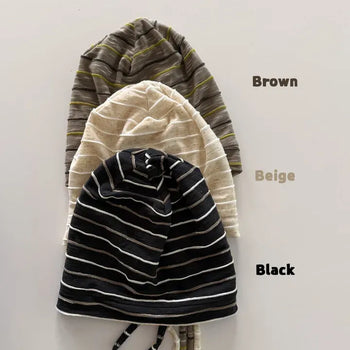 More Striped String Bandana Bonnet Hat