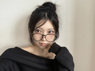Say Round Frame Fashion Horn-rimmed Glasses
