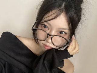 Say Round Frame Fashion Horn-rimmed Glasses
