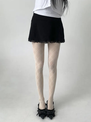 Sheer Cross X Pattern See-through Pantyhose