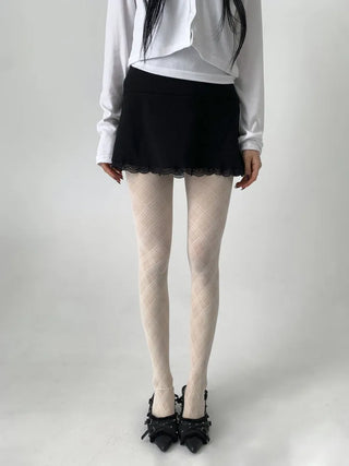 Sheer Cross X Pattern See-through Pantyhose