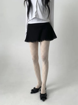 Sheer Cross X Pattern See-through Pantyhose