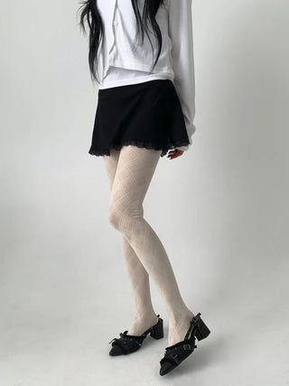 Sheer Cross X Pattern See-through Pantyhose