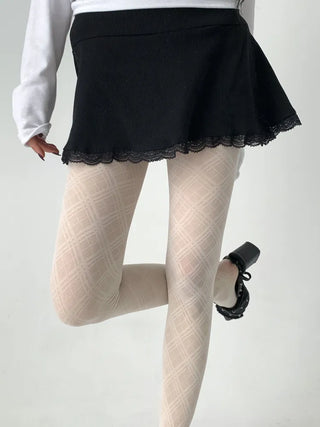 Sheer Cross X Pattern See-through Pantyhose
