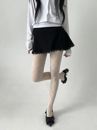 Sheer Cross X Pattern See-through Pantyhose