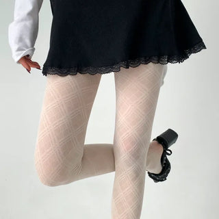 Sheer Cross X Pattern See-through Pantyhose