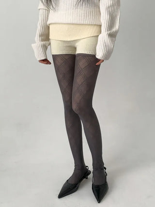 Sheer Cross X Pattern See-through Pantyhose