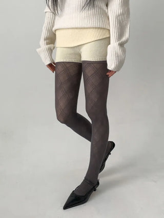 Sheer Cross X Pattern See-through Pantyhose