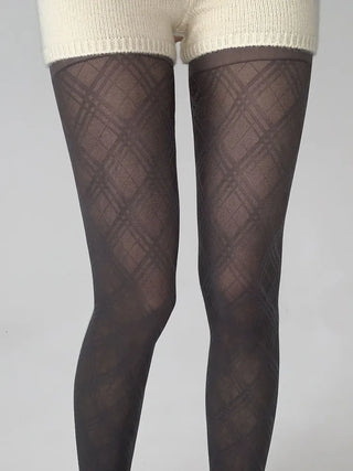 Sheer Cross X Pattern See-through Pantyhose