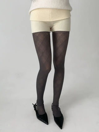 Sheer Cross X Pattern See-through Pantyhose