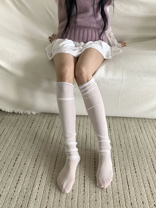 Aire See-through Knee Socks Thin Half Stocking Socks