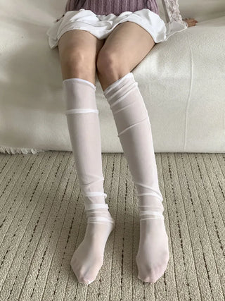 Aire See-through Knee Socks Thin Half Stocking Socks