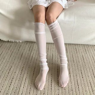 Aire See-through Knee Socks Thin Half Stocking Socks