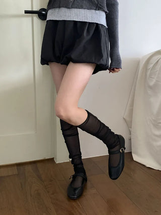 Aire See-through Knee Socks Thin Half Stocking Socks