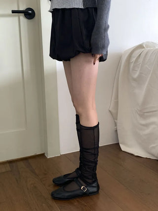 Aire See-through Knee Socks Thin Half Stocking Socks