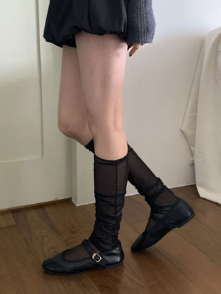 Aire See-through Knee Socks Thin Half Stocking Socks