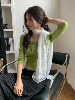 Ether Lace Knitting Long Scarf