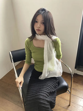 Ether Lace Knitting Long Scarf