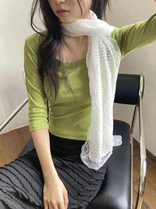 Ether Lace Knitting Long Scarf